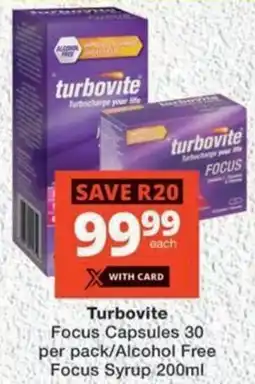 MediRite Turbovite Focus Capsules/ Alcohol Free Focus Syrup offer