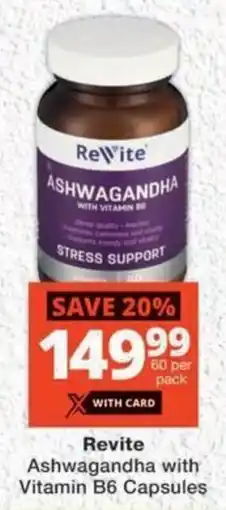 MediRite Revite Ashwagandha with Vitamin B6 Capsules offer