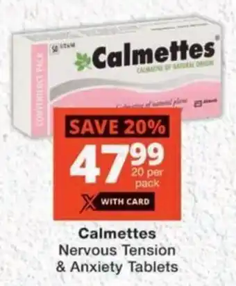 MediRite Calmettes Nervous Tension & Anxiety Tablets offer