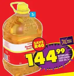 Shoprite RITEBRAND SUNFLOWER SEED OIL 5ℓ offer
