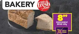 Shoprite WHOLEWHEAT BREAD 600g offer