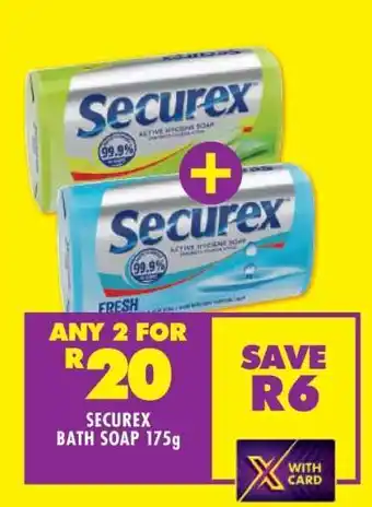 Shoprite SECUREX BATH SOAP 175g offer