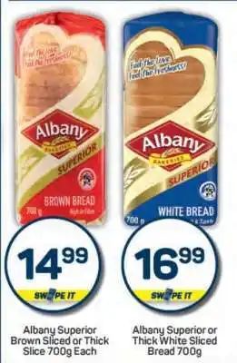 Pick n Pay Albany Superior Brown Sliced or Thick Slice 700g Each offer