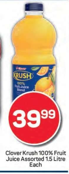 Clover Krush 100% Fruit Juice Assorted Litre