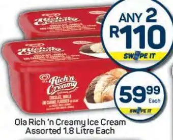 Pick n Pay OLA Rich 'n Creamy Ice Cream offer