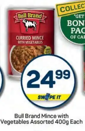 Pick n Pay Bull Brand Mince with Vegetables Assorted 400g Each offer