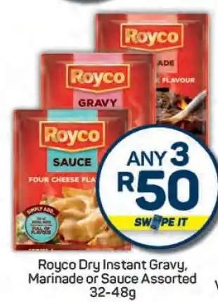 Pick n Pay Royco Dry Instant Gravy, Marinade or Sauce Assorted offer