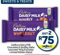 Pick n Pay Cadbury Dairy Milk Chocolate or Bubbly Slabs offer