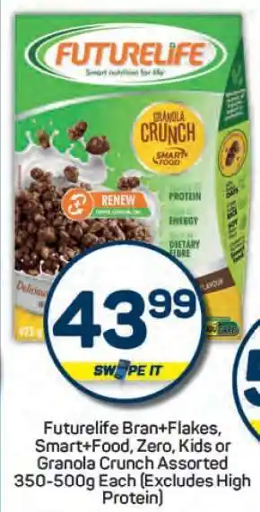 Pick n Pay Futurelife Bran+Flakes, Smart+Food, Zero, Kids or Granola Crunch offer