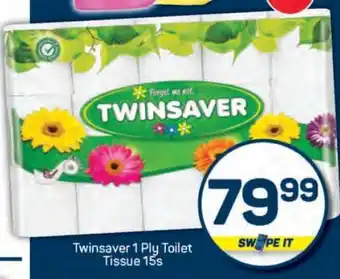 Pick n Pay Twinsaver 1 Ply Toilet Tissue-15s offer