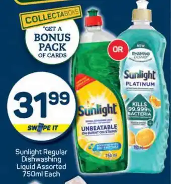 Pick n Pay Sunlight Regular Dishwashing Liquid Assorted offer