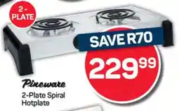 Pick n Pay Pineware 2-Plate Spiral Hotplate offer