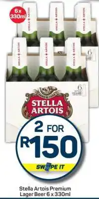 Pick n Pay Stella Artois Premium Lager Beer 6 x 330ml offer