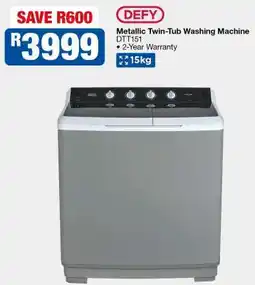 OK Furniture DEFY Metallic Twin-Tub Washing Machine offer