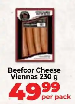 Food Lover's Market Beefcor Cheese Viennas 230 g offer