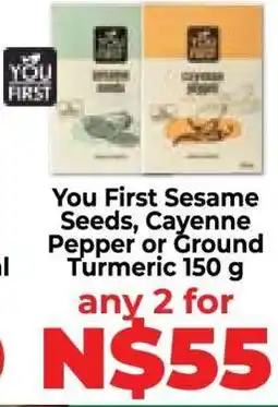 Food Lover's Market You First Sesame Seeds, Cayenne Pepper or Ground Turmeric 150 g offer