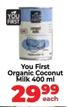 Food Lover's Market You First Organic Coconut Milk 400 ml offer