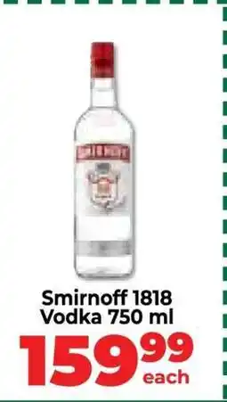 Food Lover's Market Smirnoff 1818 Vodka 750 ml offer