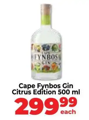 Food Lover's Market Cape Fynbos Gin Citrus Edition 500 ml offer