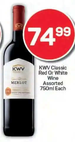 Pick n Pay KWV Classic Red Or White Wine offer