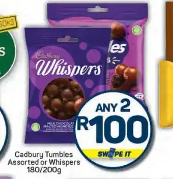 Pick n Pay Cadbury Tumbles Assorted or Whispers offer