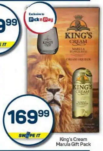 Pick n Pay King's Cream Marula Gift Pack offer