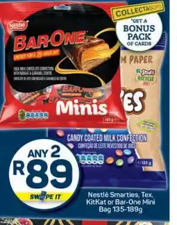 Pick n Pay Nestlé Smarties, Tex, KitKat or Bar-One Mini Bag offer