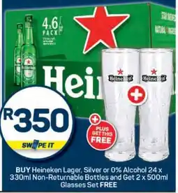 Pick n Pay Heineken Lager, Silver or 0% Alcohol offer