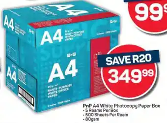 Pick n Pay PnP A4 White Photocopy Paper Box offer