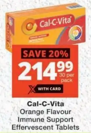 MediRite Cal-C-Vita Orange Flavour Immune Support Effervescent Tablets offer