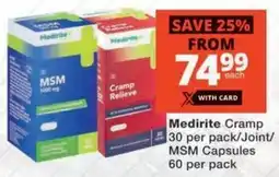 MediRite Medirite Cramp/ Joint/ MSM Capsules offer