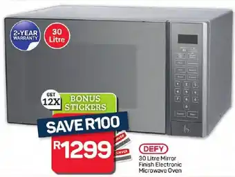 Pick n Pay Hypermarket DEFY Mirror Finish Electronic Microwave Oven offer