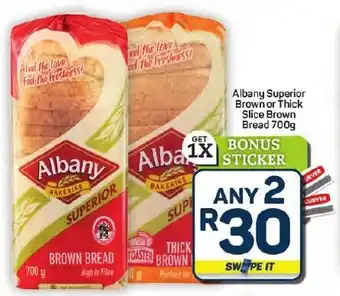 Pick n Pay Hypermarket Albany Superior Brown or Thick Slice Brown Bread offer