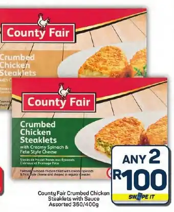Pick n Pay Hypermarket County Fair Crumbed Chicken Steaklets with Sauce Assorted offer