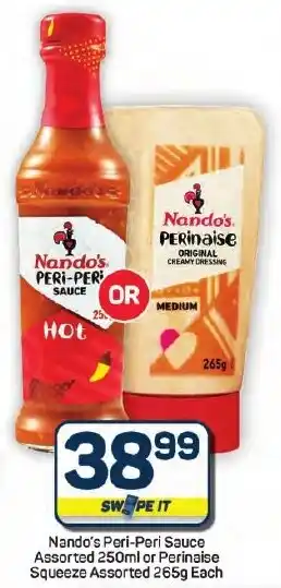 Pick n Pay Hypermarket Nando's Peri-Peri Sauce Assorted or Perinaise Squeeze Assorted offer