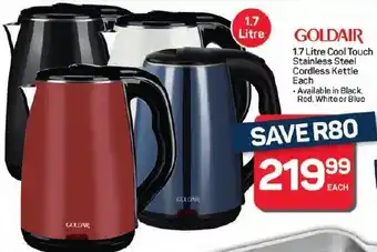 Pick n Pay Hypermarket GOLDAIR Cool Touch Stainless Steel Cordless Kettle offer