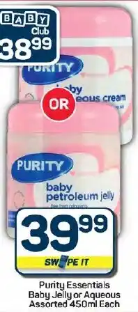 Pick n Pay Hypermarket Purity Essentials Baby Jelly or Aqueous Assorted offer