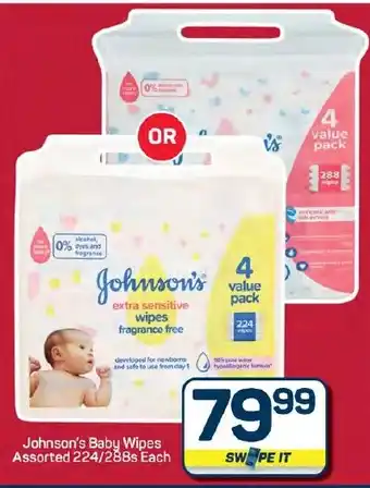 Pick n Pay Hypermarket Johnson's Baby Wipes Assorted offer