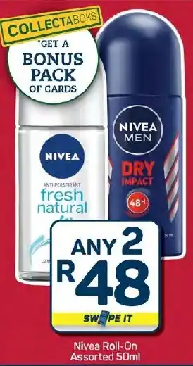 Pick n Pay Hypermarket Nivea Roll-On Assorted offer