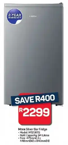 Pick n Pay Hypermarket Mora Silver Bar Fridge offer