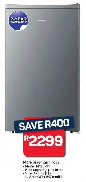 Pick n Pay Hypermarket Mora Silver Bar Fridge offer