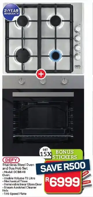 Pick n Pay Hypermarket DEFY Stainless Steel Oven and Gas Hob Set offer
