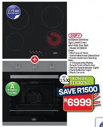 Pick n Pay Hypermarket DEFY Slimline Eye Level Oven and Hob Box Set offer