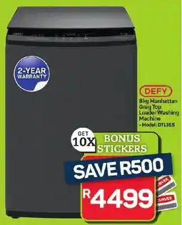 Pick n Pay Hypermarket DEFY Manhattan Grey Top Loader Washing Machine offer