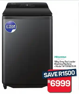 Pick n Pay Hypermarket Hisense Grey Top Loader Washing Machine offer