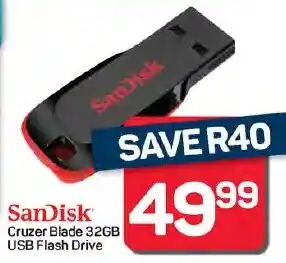 Pick n Pay Hypermarket SanDisk Cruzer Blade 32GB USB Flash Drive offer