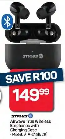 Pick n Pay Hypermarket STYLUS Airwave True Wireless Earphones with Charging Case offer