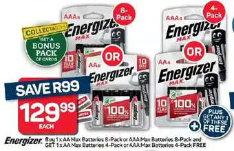 Pick n Pay Hypermarket Energizer AA Max Batteries or AAA Max Batteries offer