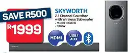 Pick n Pay Hypermarket SKYWORTH 2.1 Channel Soundbar with Wireless Subwoofer offer