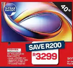 Pick n Pay Hypermarket TOSHIBA 40" 10cm Full HD Smart LED TV offer